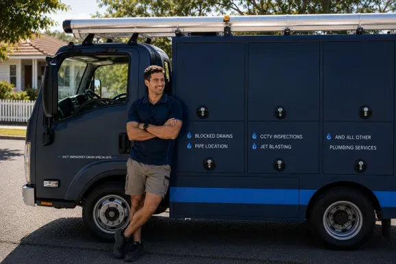 Licensed Marrickville plumber at the van