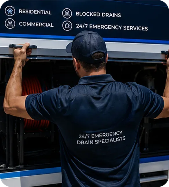 A licensed Marrickville plumber at the service van